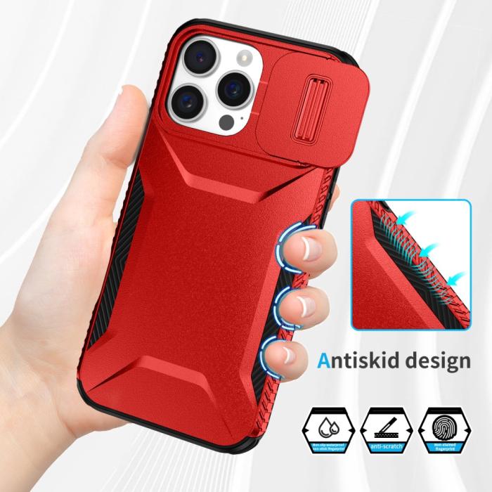 Bild 4,  iPhone 16 Pro Max Skal CamShield Hybrid Röd - Teknikhallen.se