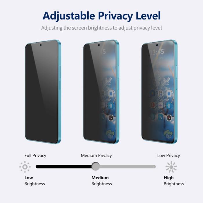 Bild 4, ENKAY ENKAY Galaxy A35 5G/A55 5G Skärmskydd Heltäckande Privacy - Teknikhallen.se