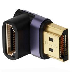  8K 60Hz 90&deg; Nedvinkel HDMI Hane - HDMI 2.1 Hona Adapter Bl&aring; - Teknikhallen.se