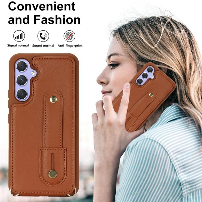 Bild 6,  Samsung Galaxy S26 Skal Multifunktionellt Läder Brun - Teknikhallen.se