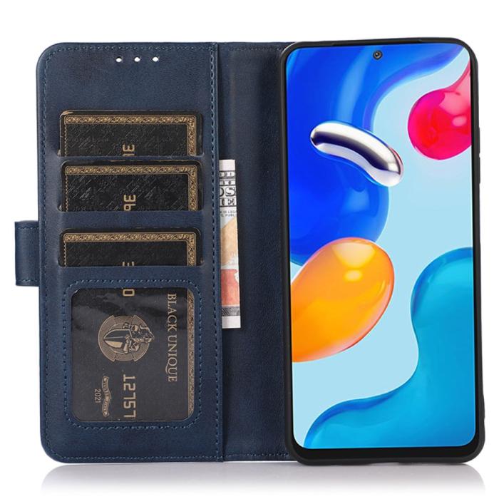 Bild 2,  Samsung Galaxy A25 5G Fodral Läder Blå - Teknikhallen.se