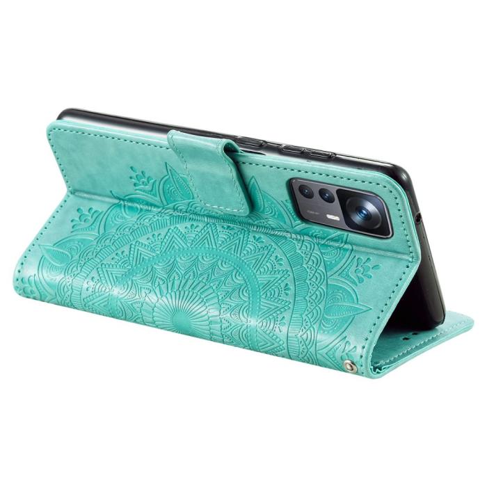 Bild 4,  Xiaomi 12T / 12T Pro Fodral Mandala Läder Grön - Teknikhallen.se