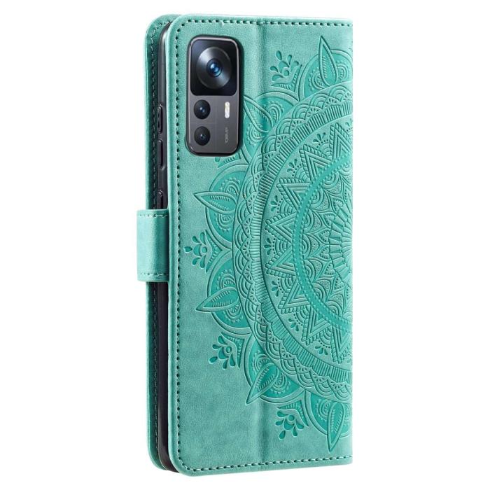 Bild 6,  Xiaomi 12T / 12T Pro Fodral Mandala Läder Grön - Teknikhallen.se