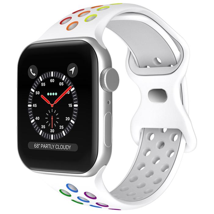 Bild 2, ColorPop Sportarmband Dual-Color Apple Watch 42/44/45/46/49 mm (M/L) Pride - Teknikhallen.se