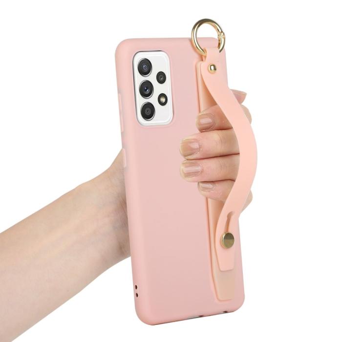 Bild 3,  Samsung Galaxy A53 5G Skal TPU Med Fingerstrap Ljus Rosa - Teknikhallen.se