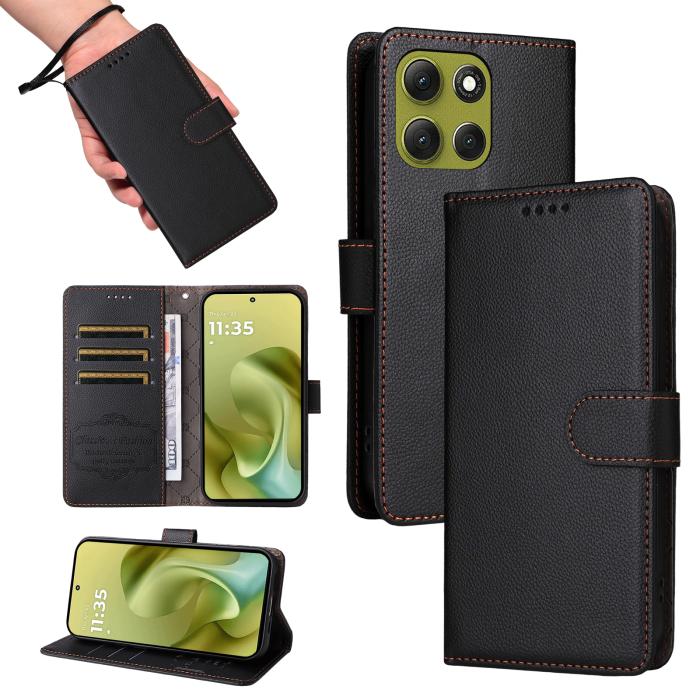 Bild 5,  Motorola Moto G86 Power / G86 5G Fodral Läder Svart - Teknikhallen.se