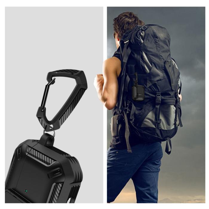 Bild 5, Tech-Protect Tech-Protect AirPods 4 Skal Carbonox Svart - Teknikhallen.se
