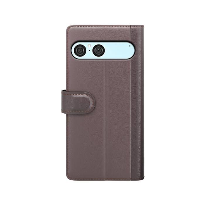 Bild 4,  Sony Xperia 10 VII Fodral Premium Äkta Läder Brun - Teknikhallen.se
