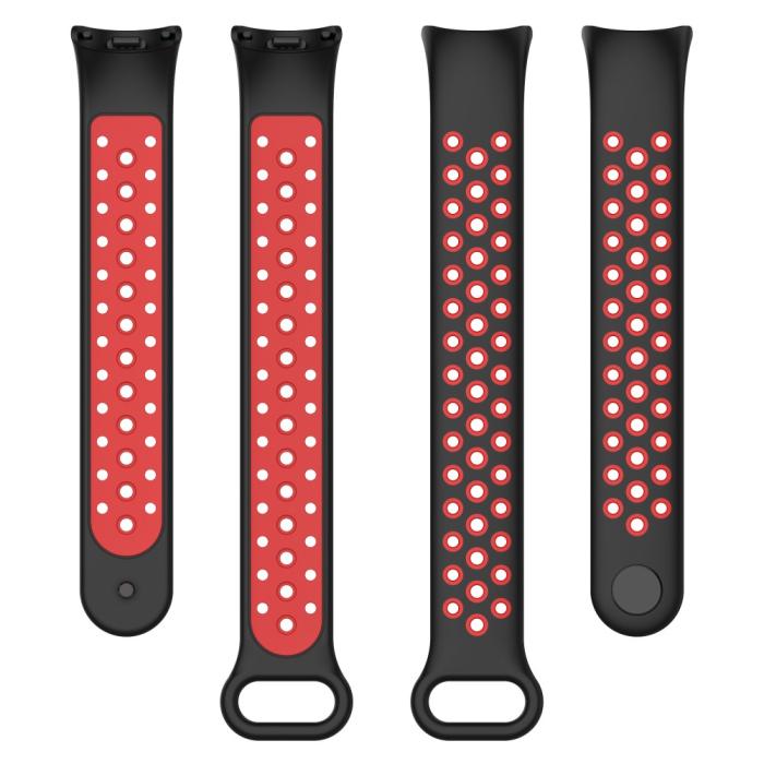 Bild 5,  Xiaomi Smart Band 10/9/8 Träningsarmband Dual-Color Svart/Röd - Teknikhallen.se
