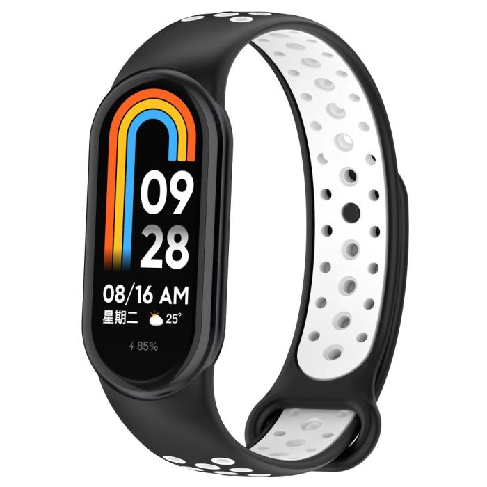 Bild 2,  Xiaomi Smart Band 10/9/8 Träningsarmband Dual-Color Svart/Vit - Teknikhallen.se