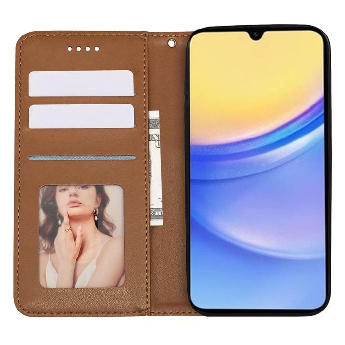 Bild 2,  Samsung Galaxy A56 5G/A36 5G Fodral Flip Läder Brun - Teknikhallen.se