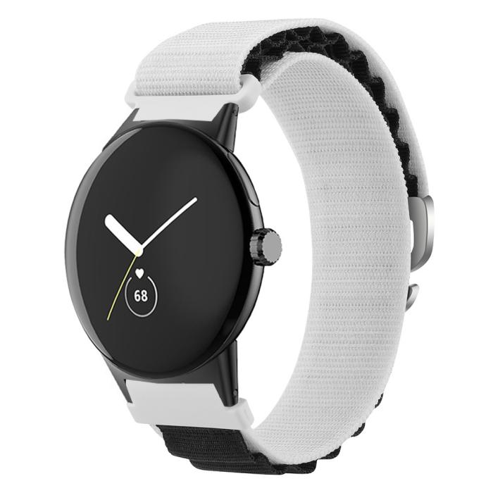 Bild 3,  Google Pixel Watch / Watch 2 Armband Nylon Pro Vit/Svart - Teknikhallen.se