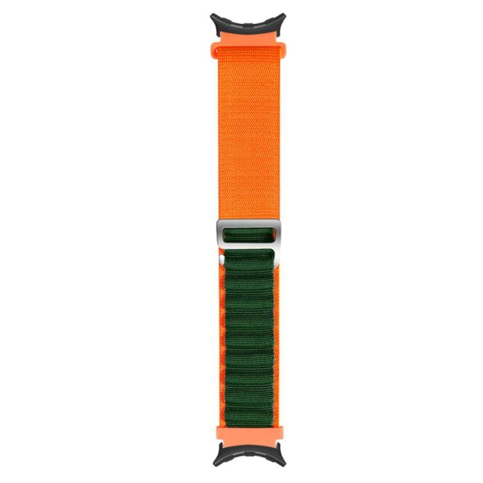 Bild 2,  Google Pixel Watch / Watch 2 Armband Nylon Pro Orange/Grön - Teknikhallen.se