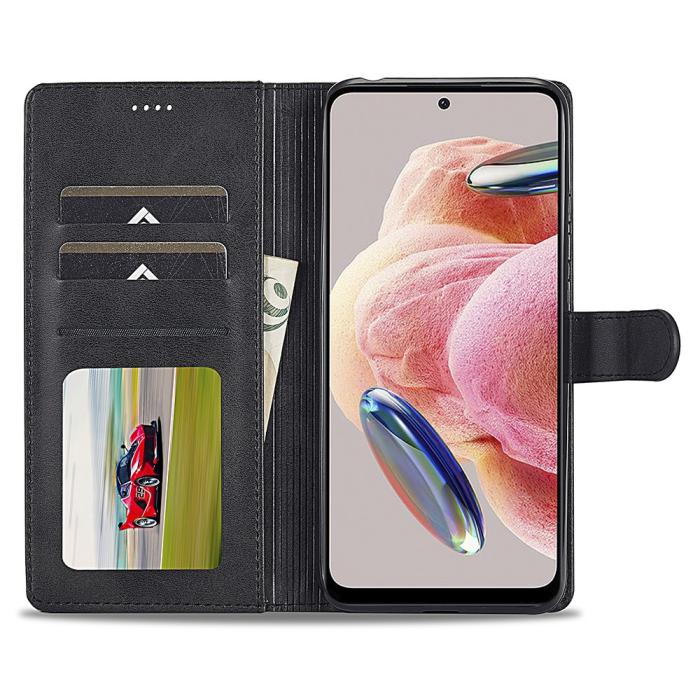 Bild 2, LC.IMEEKE LC.IMEEKE Xiaomi Redmi Note 12 4G Fodral Läder Svart - Teknikhallen.se