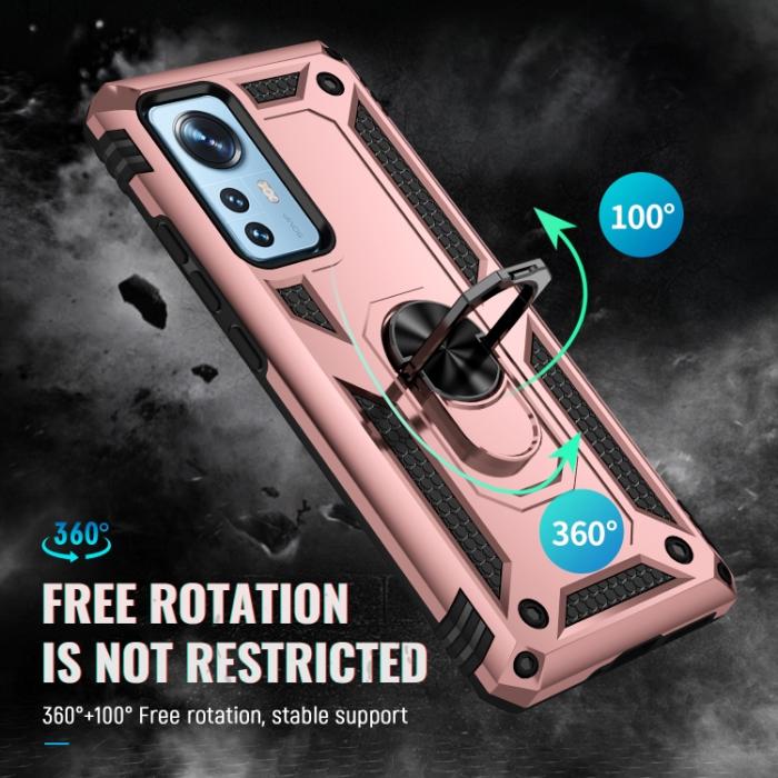 Bild 3,  Xiaomi 12 Skal Shockproof Ring Roséguld - Teknikhallen.se
