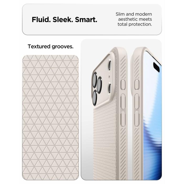 Bild 6, Spigen Spigen iPhone 18 Pro / 17 Pro Skal Liquid Air Titanium - Teknikhallen.se