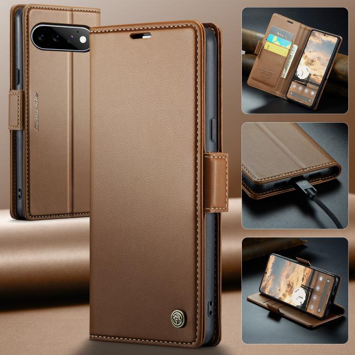 Bild 6, CASEME CASEME Google Pixel 11 / 11 Pro Fodral RFID Läder Brun - Teknikhallen.se