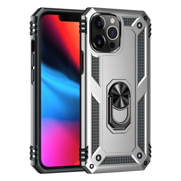 Bild 2,  iPhone 14 Pro Skal Hybrid Armor Ring Silver - Teknikhallen.se