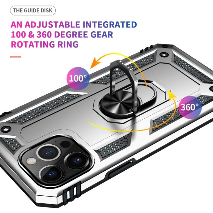 Bild 4,  iPhone 14 Pro Skal Hybrid Armor Ring Silver - Teknikhallen.se