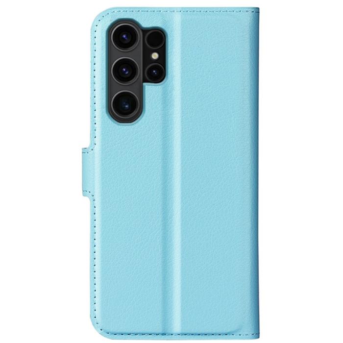 Bild 6,  Samsung Galaxy S24 Ultra Fodral Läder Litchi Ljus Blå - Teknikhallen.se