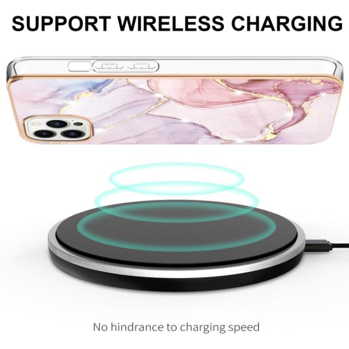 Bild 3,  iPhone 14 Pro Skal Marmor Electroplate TPU - Teknikhallen.se