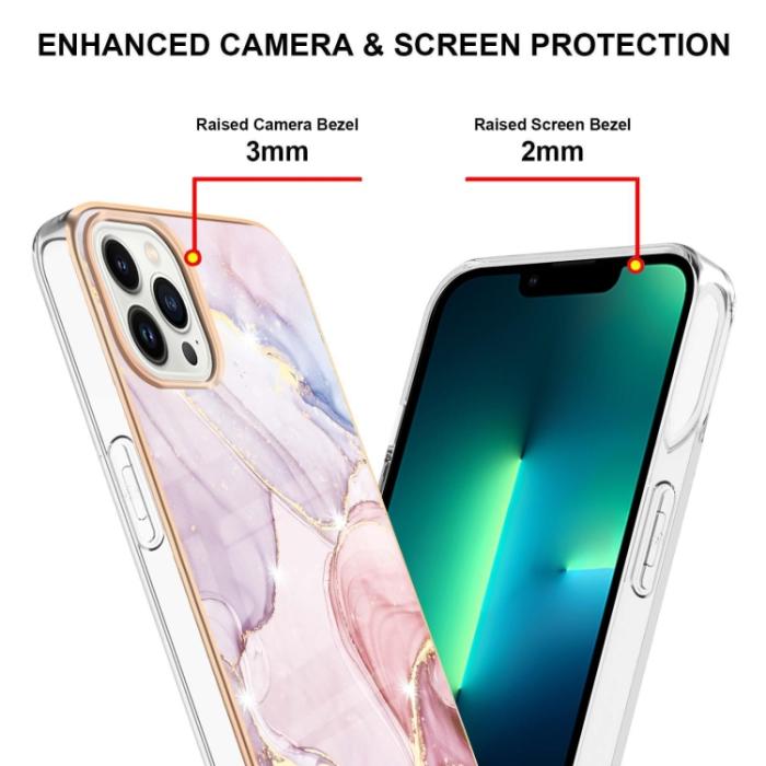Bild 4,  iPhone 14 Pro Skal Marmor Electroplate TPU - Teknikhallen.se