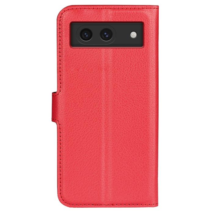 Bild 6,  Google Pixel 8A Litchi Läder Fodral Röd - Teknikhallen.se