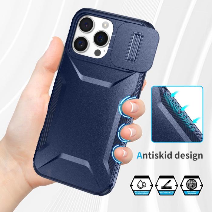 Bild 4,  iPhone 16 Pro Max Skal CamShield Hybrid Blå - Teknikhallen.se