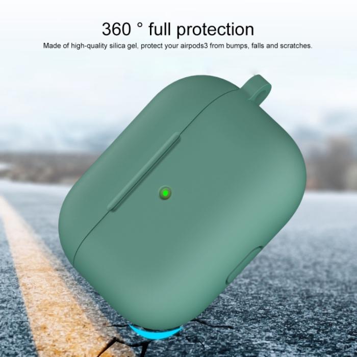 Bild 3,  AirPods 3 Skal Silikon Med Krok Grön - Teknikhallen.se