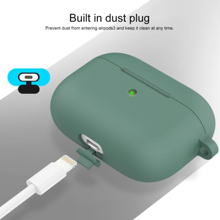 Bild 4,  AirPods 3 Skal Silikon Med Krok Grön - Teknikhallen.se