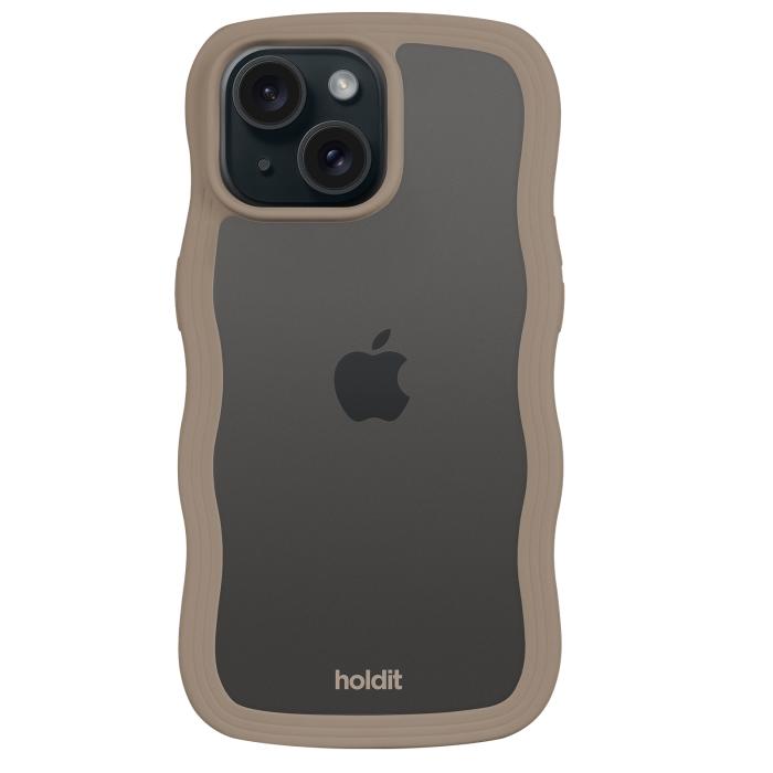Bild 2, holdit holdit iPhone 15 Plus / 14 Plus Skal Wavy Mocha Brown Transparent - Teknikhallen.se