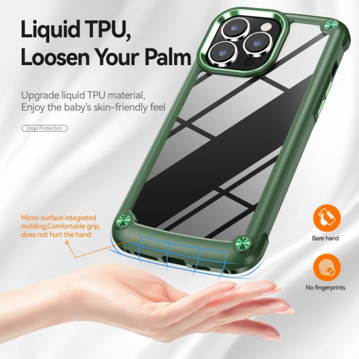 Bild 3,  iPhone 15 Pro Max Skal Armor Shockproof Hybrid Grön - Teknikhallen.se