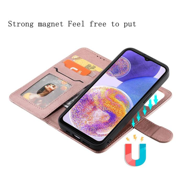 Bild 3,  Samsung Galaxy A23 5G 2in1 Magnet/Plånboksfodral Roséguld - Teknikhallen.se