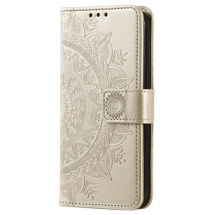Bild 5,  Xiaomi 12T / 12T Pro Fodral Mandala Läder Guld - Teknikhallen.se