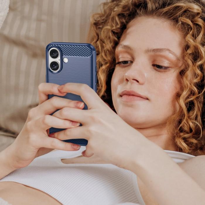 Bild 6,  iPhone 16 Skal Kolfiber Textur Blå - Teknikhallen.se