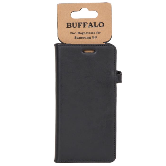 Bild 2, Buffalo Buffalo Samsung Galaxy S8 Fodral 2in1 Äkta Läder Svart - Teknikhallen.se