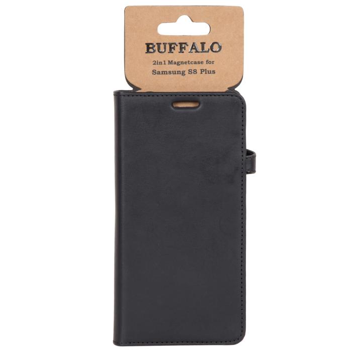 Bild 2, Buffalo Buffalo Samsung Galaxy S8 Plus Fodral 2in1 Äkta Läder Svart - Teknikhallen.se