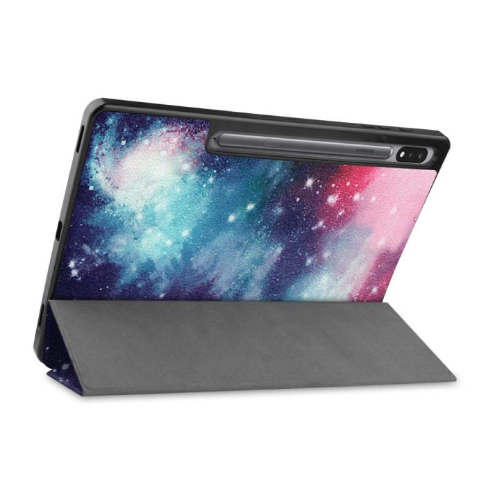 Bild 2,  Samsung Galaxy Tab S7 Plus / Tab S8 Plus Fodral Tri-Fold Pennhållare - Teknikhallen.se