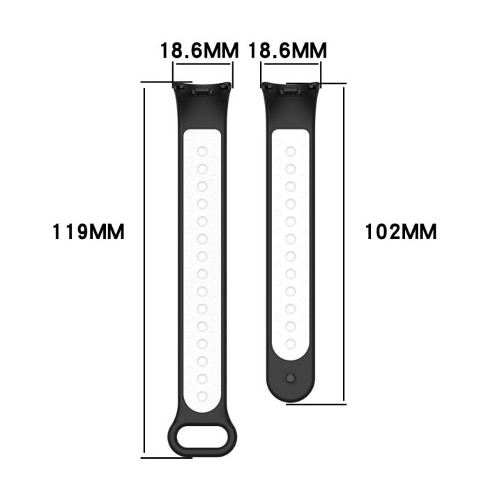 Bild 6,  Xiaomi Smart Band 10/9/8 Träningsarmband Dual-Color Svart/Vit - Teknikhallen.se