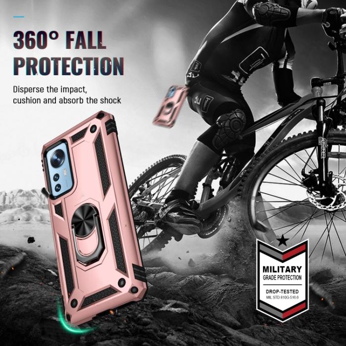 Bild 6,  Xiaomi 12 Skal Shockproof Ring Roséguld - Teknikhallen.se