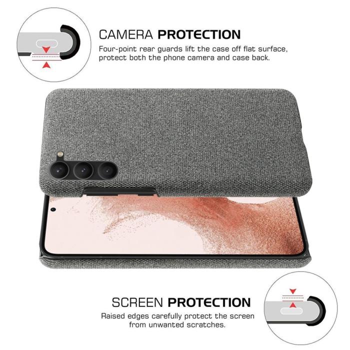 Bild 5, KSQ KSQ Samsung Galaxy S23 Plus Skal Tygbelagt Grå - Teknikhallen.se