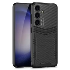GKK GKK Galaxy S24 Plus Skal Hybrid L&auml;der Kolfiber Textur - Teknikhallen.se