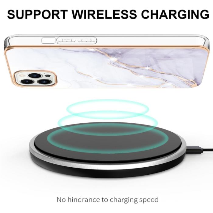 Bild 3,  iPhone 14 Pro Skal Marmor Electroplate TPU - Teknikhallen.se