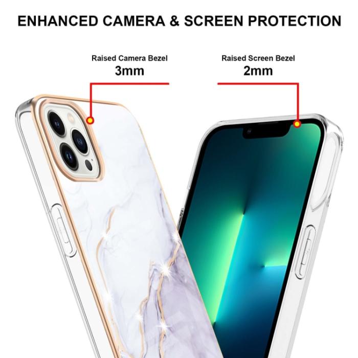 Bild 4,  iPhone 14 Pro Skal Marmor Electroplate TPU - Teknikhallen.se