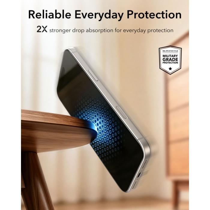 Bild 4, ESR ESR iPhone 18 Pro Max/17 Pro Max 2-PACK Skärmskydd UltraFit Härdat Glas - Teknikhallen.se