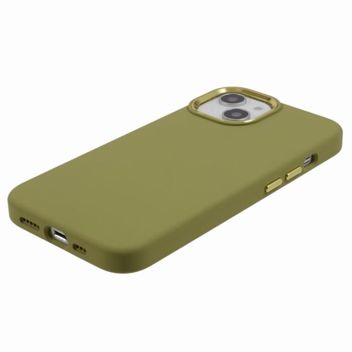 Bild 4,  iPhone 15 Plus Skal Liquid Silikon AluLens Böngrön - Teknikhallen.se