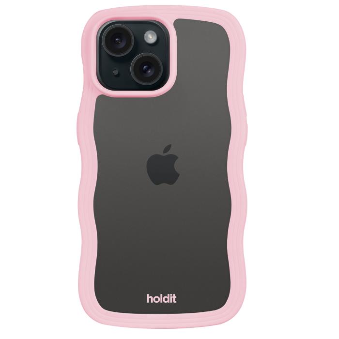 Bild 2, holdit holdit iPhone 15 Plus / 14 Plus Skal Wavy Pink Transparent - Teknikhallen.se