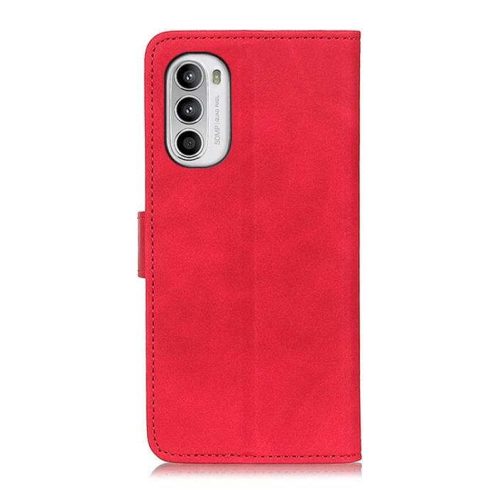 Bild 3, KHAZNEH KHAZNEH Motorola Moto G52/G82 Fodral Retro Läder Röd - Teknikhallen.se