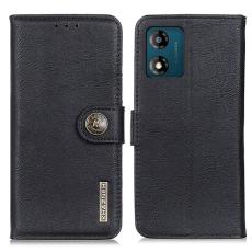KHAZNEH KHAZNEH Motorola Moto E13 Fodral L&auml;der Svart - Teknikhallen.se