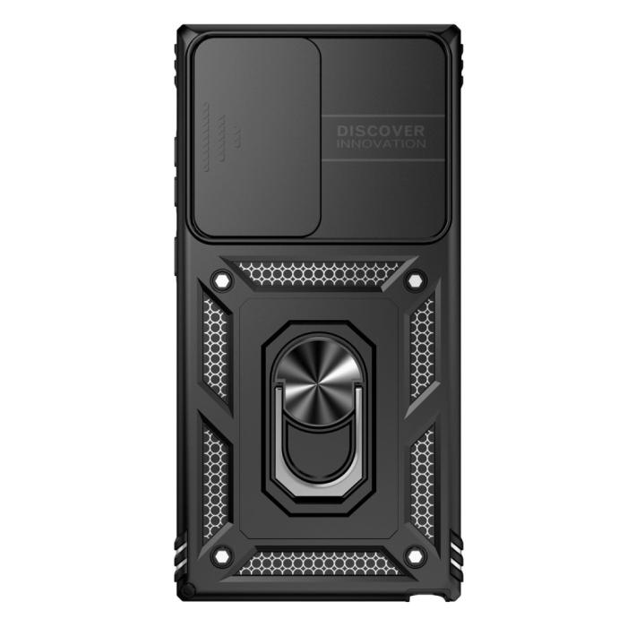 Bild 2,  Samsung Galaxy S23 Ultra Skal Hybrid Ring CamShield Svart - Teknikhallen.se